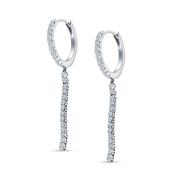 Drop Dangle Hoop Earrings CZ 925 Sterling Silver Wholesale